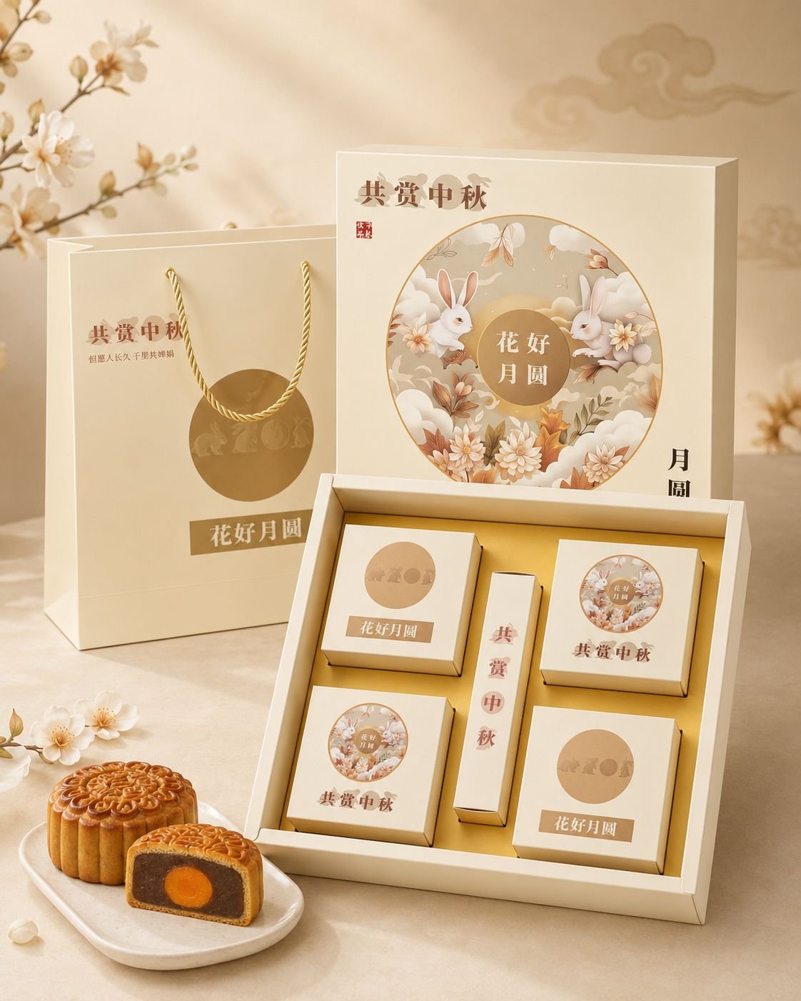 4 PCS Traditional Mooncake Gift Box
