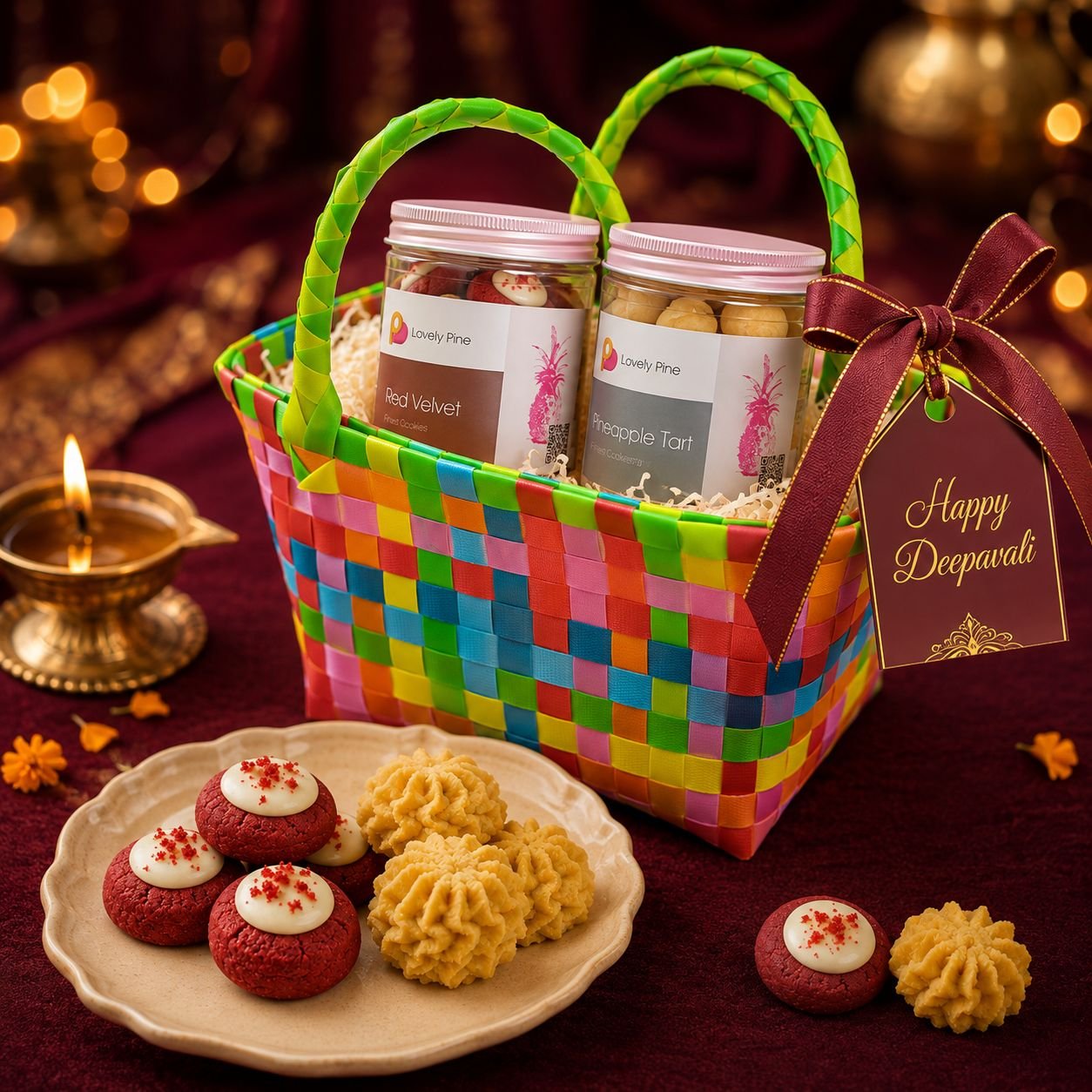 Deepavali Rainbow Duo Cookie Basket